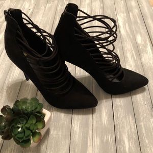 Charlotte Russe Black Strappy Heels